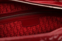 0931. Christian Dior, Lady Dior Large Red Patent Handbag, Silver Hardware9