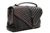 0932. Saint Laurent College Medium Black Monogram Satchel2