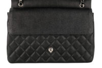 0936. Chanel Classic Maxi Double Flap Black Caviar, Silver Hardware14