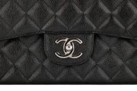 0936. Chanel Classic Maxi Double Flap Black Caviar, Silver Hardware7