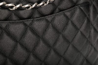 0936. Chanel Classic Maxi Double Flap Black Caviar, Silver Hardware8