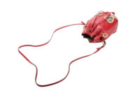 0937. Fendi Mon Tresor Bucket Back Red Leather Python Accent, Gold Hardware10
