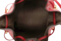 0937. Fendi Mon Tresor Bucket Back Red Leather Python Accent, Gold Hardware13