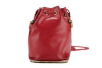 0937. Fendi Mon Tresor Bucket Back Red Leather Python Accent, Gold Hardware6