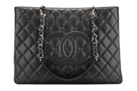 0938. Chanel Grand Shopping Tote (GST) Black Caviar Leather, Silver Hardware1