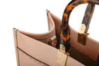 0941. Fendi Sunshine Medium Light Pink Calfskin leather Tote, Gold hardware9