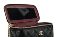 0944. Chanel Black Mini Vanity Case, Gold Hardware11