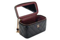 0944. Chanel Black Mini Vanity Case, Gold Hardware12