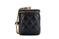 0944. Chanel Black Mini Vanity Case, Gold Hardware3