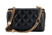 0944. Chanel Black Mini Vanity Case, Gold Hardware5