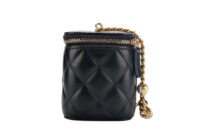 0944. Chanel Black Mini Vanity Case, Gold Hardware6