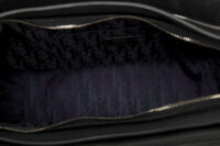 0440. Christian Dior Saddle Large Soft Black Leather Bag, Silver Hardware12