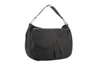 0440. Christian Dior Saddle Large Soft Black Leather Bag, Silver Hardware2