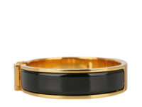 0919. Hermes Clik Bracelet Noir Enamel, Gold Hardware4