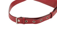 0948. Burberry MD TB Red Leather Shoulder Bag, Silver Hardware10