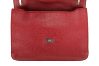 0948. Burberry MD TB Red Leather Shoulder Bag, Silver Hardware11
