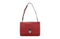 0948. Burberry MD TB Red Leather Shoulder Bag, Silver Hardware2