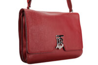 0948. Burberry MD TB Red Leather Shoulder Bag, Silver Hardware3