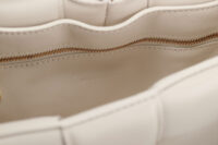 0949. Bottega Padded Cassette White Chain Bag, Gold Hardware11