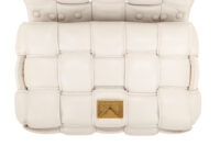 0949. Bottega Padded Cassette White Chain Bag, Gold Hardware4