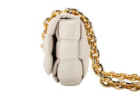 0949. Bottega Padded Cassette White Chain Bag, Gold Hardware5