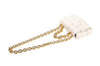 0949. Bottega Padded Cassette White Chain Bag, Gold Hardware8