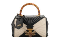 0951. Gucci Queen Margaret Top Handle Bamboo Bag, Gold Hardware1