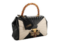 0951. Gucci Queen Margaret Top Handle Bamboo Bag, Gold Hardware2