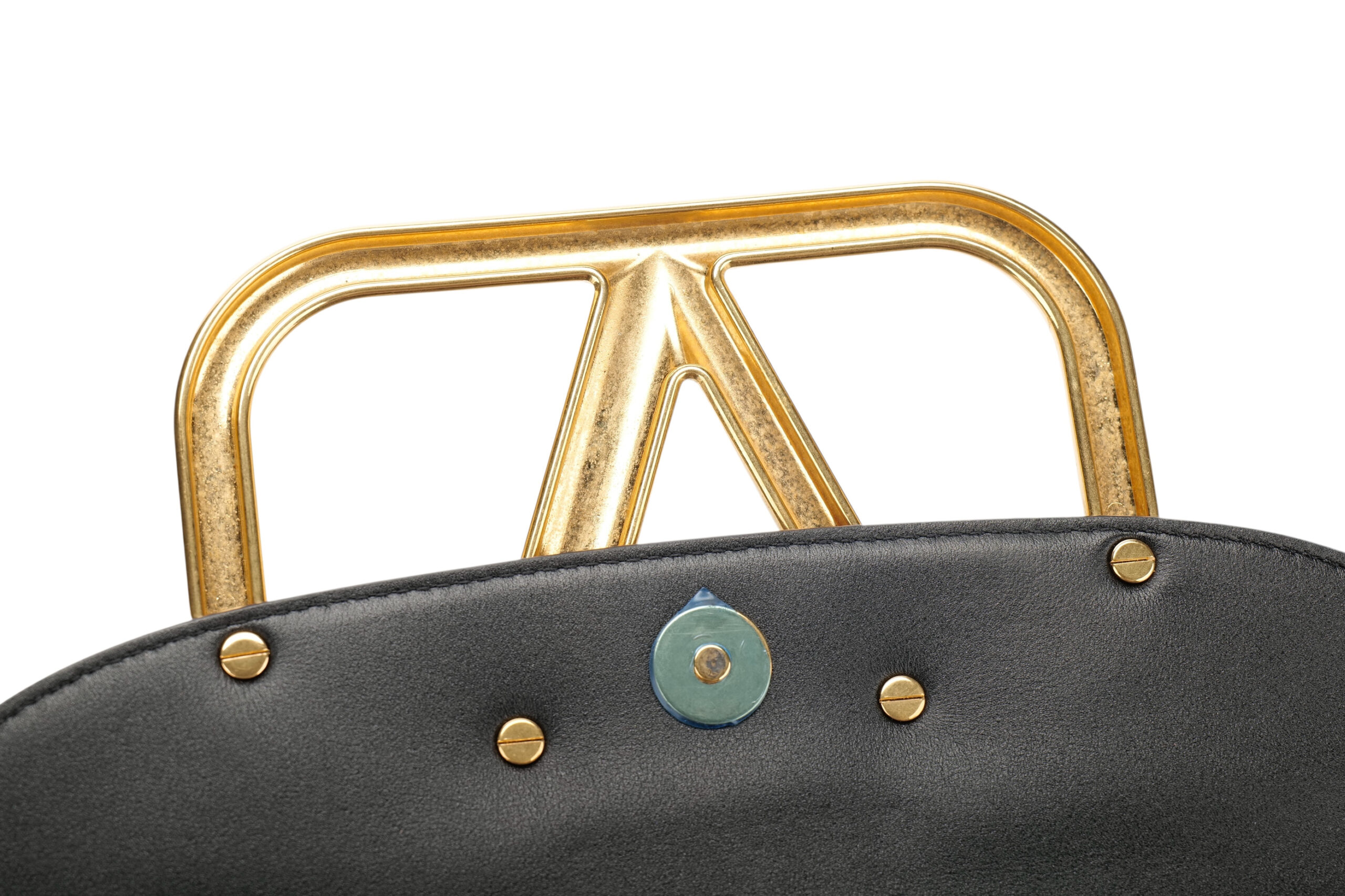 0952. Valentino Garavani Loco Small Black Shoulder Bag, Gold Hardware10