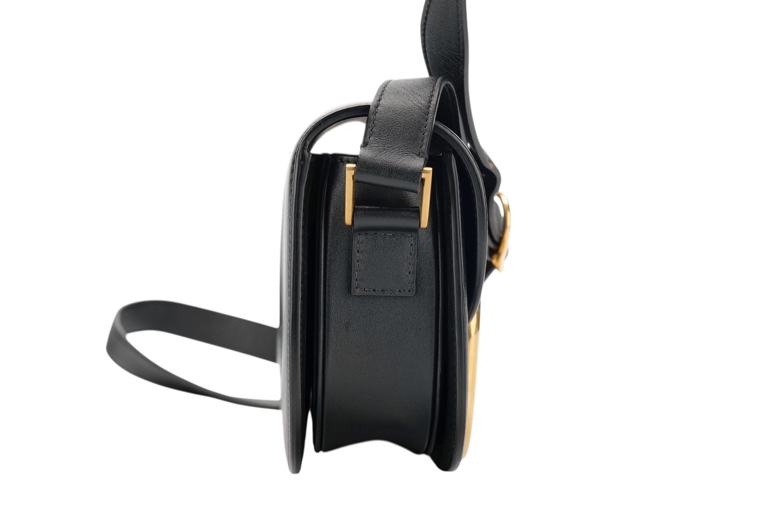 0952. Valentino Garavani Loco Small Black Shoulder Bag, Gold Hardware12