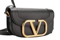 0952. Valentino Garavani Loco Small Black Shoulder Bag, Gold Hardware2