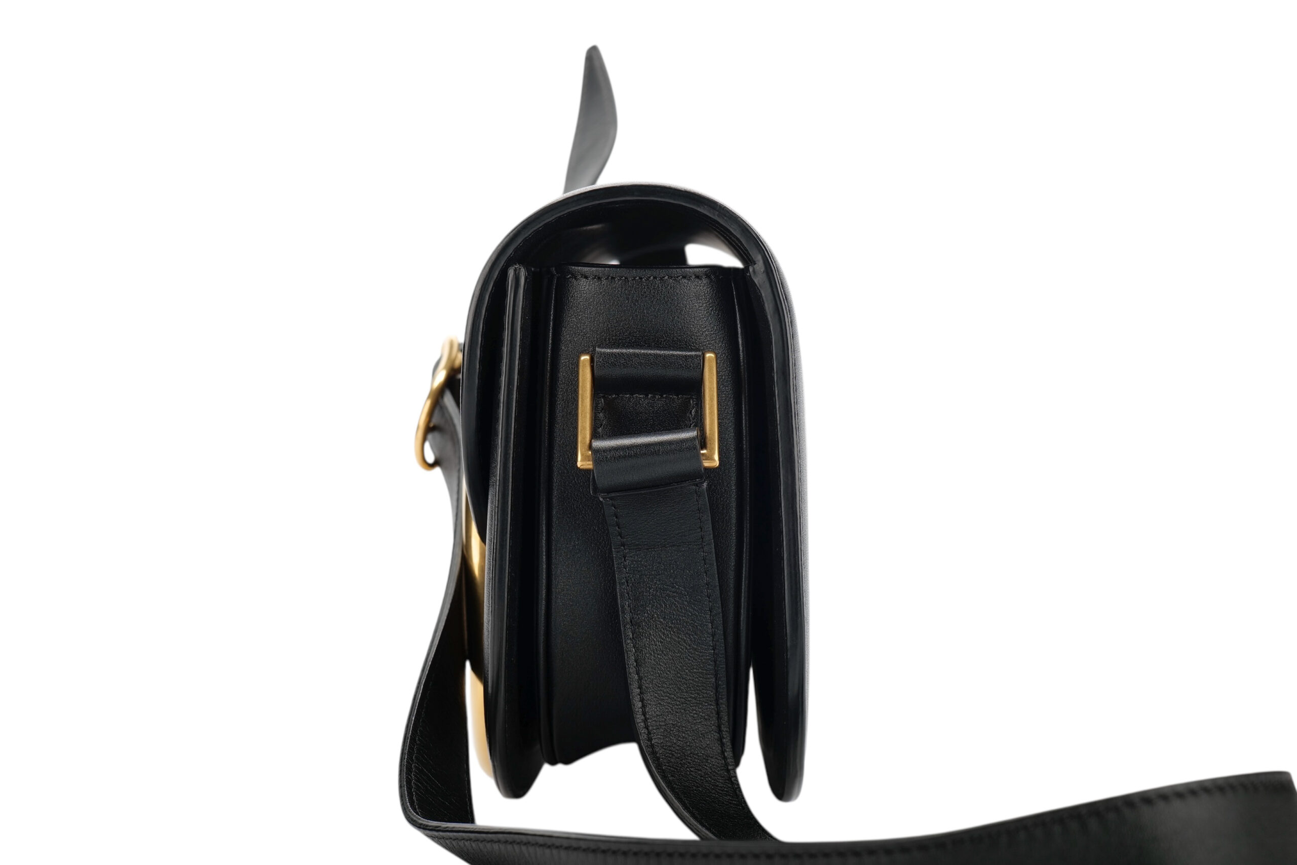 0952. Valentino Garavani Loco Small Black Shoulder Bag, Gold Hardware3