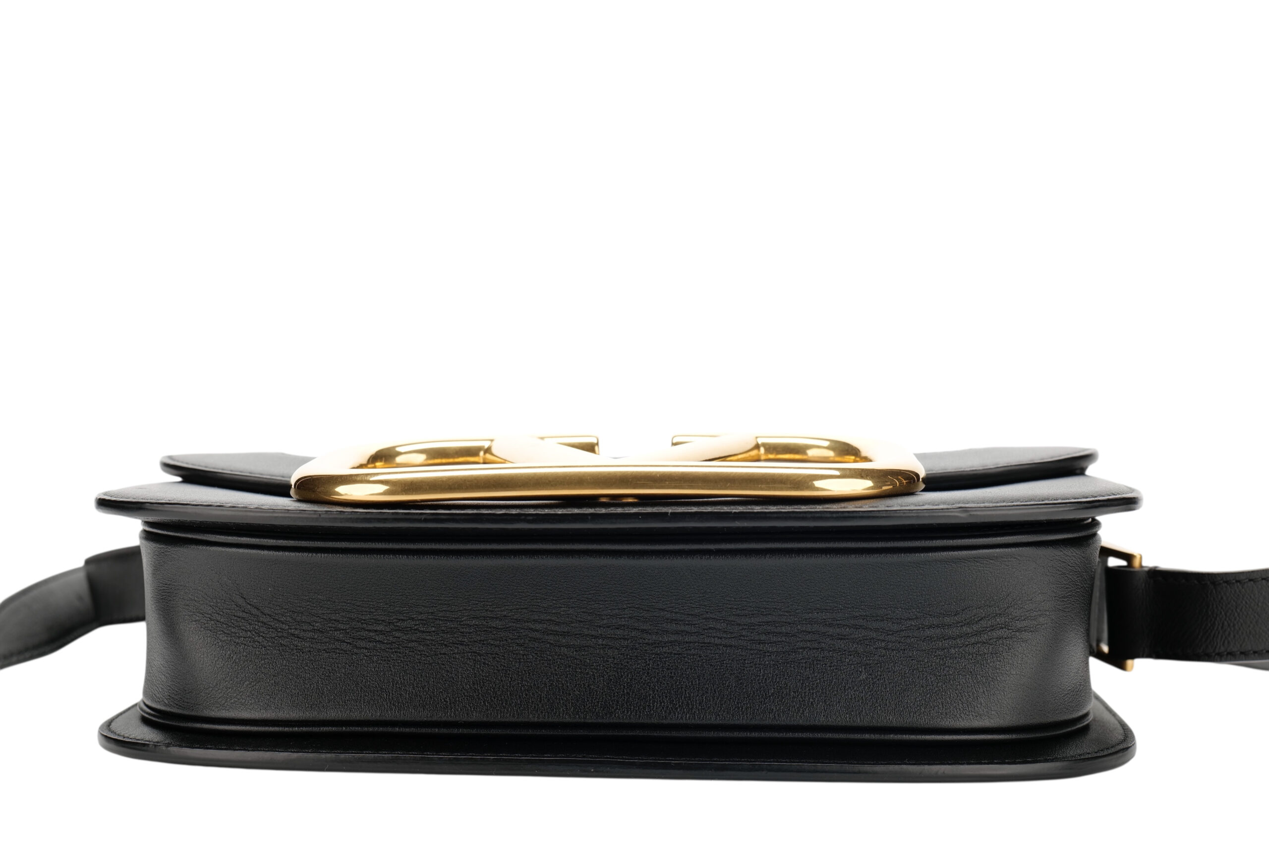 0952. Valentino Garavani Loco Small Black Shoulder Bag, Gold Hardware4