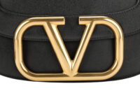 0952. Valentino Garavani Loco Small Black Shoulder Bag, Gold Hardware6