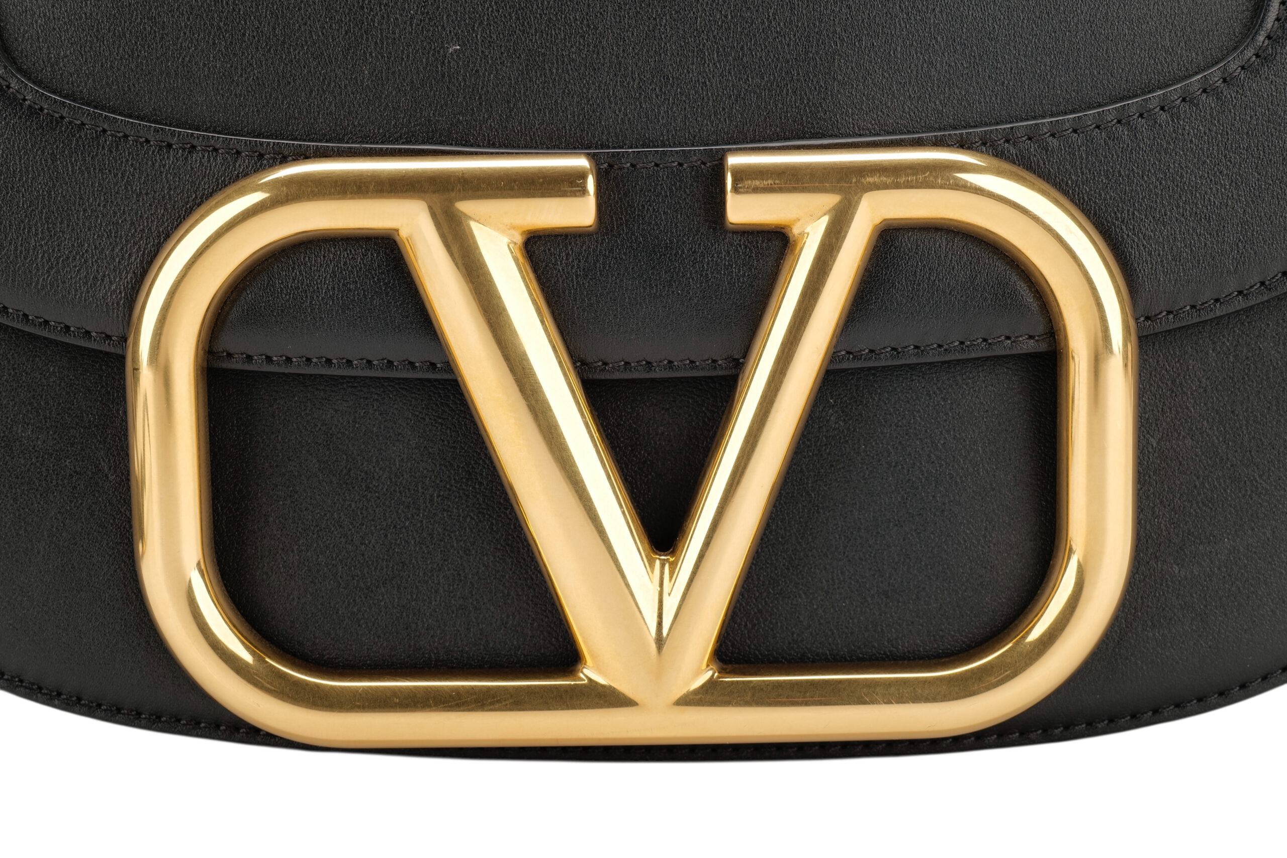 0952. Valentino Garavani Loco Small Black Shoulder Bag, Gold Hardware6