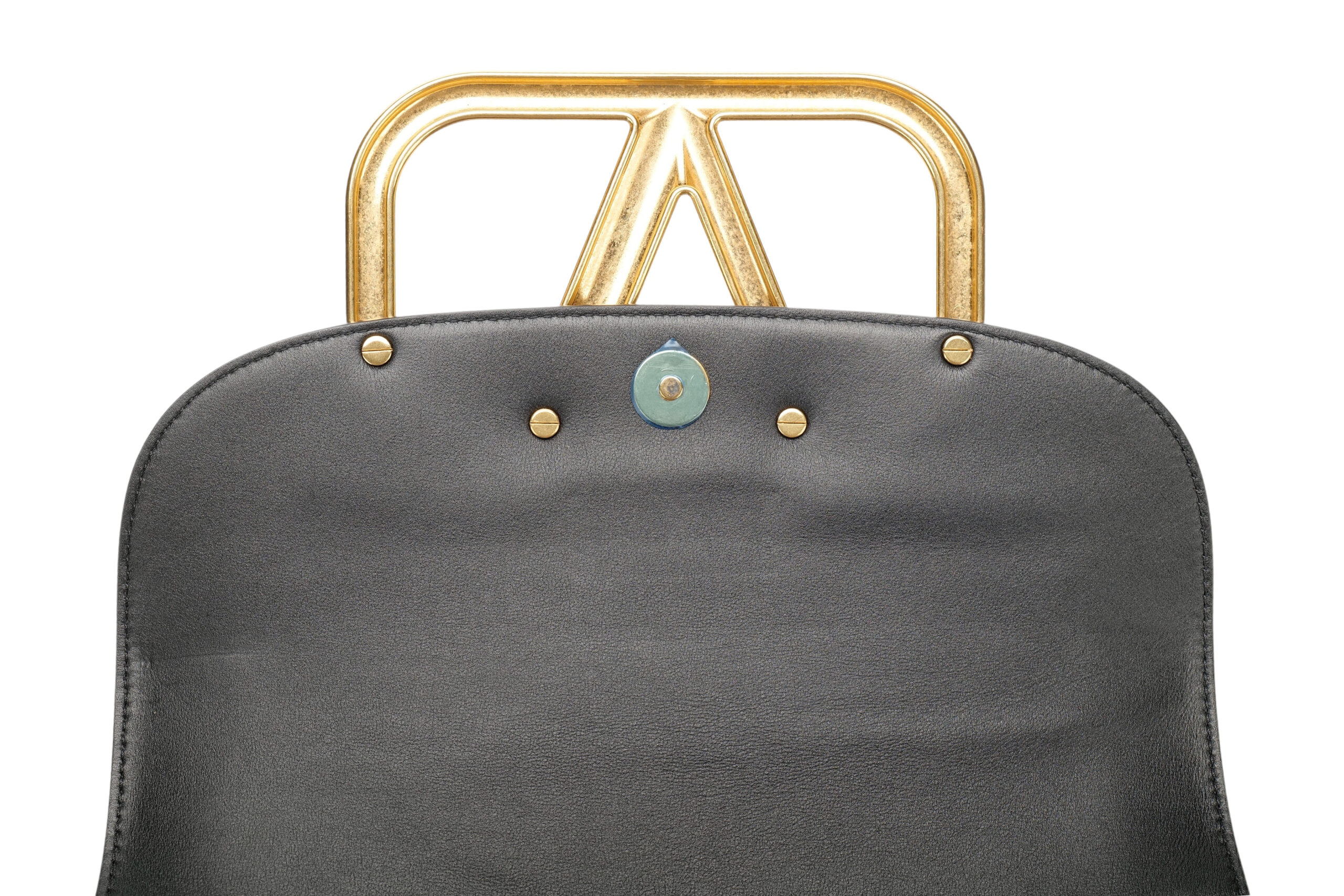 0952. Valentino Garavani Loco Small Black Shoulder Bag, Gold Hardware9