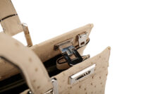 0953. Gucci Zumi Beige Ostrich Tote Bag, silver hardware10