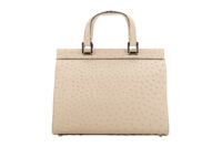 0953. Gucci Zumi Beige Ostrich Tote Bag, silver hardware4