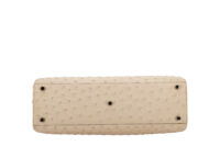 0953. Gucci Zumi Beige Ostrich Tote Bag, silver hardware6