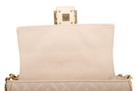 0955. Fendi Baguette Beige Bag, Gold Hardware8