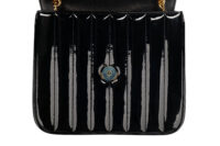 0960. Saint Laurent Vicky Small Patent Leather Crossbody Bag, Gold Hardware11