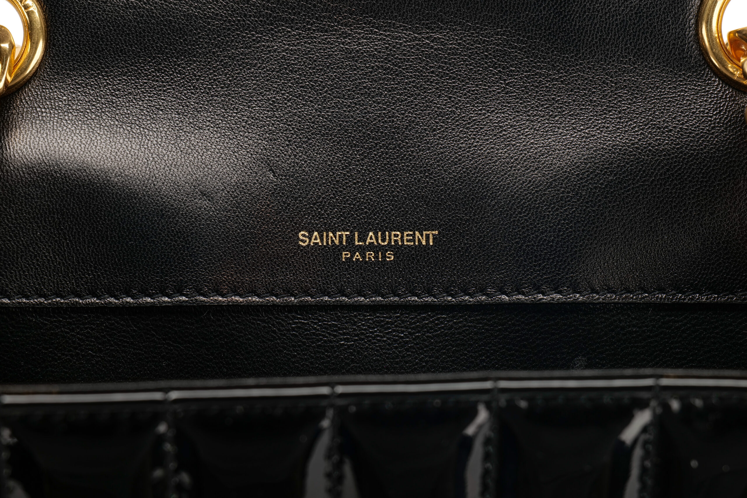 0960. Saint Laurent Vicky Small Patent Leather Crossbody Bag, Gold Hardware15