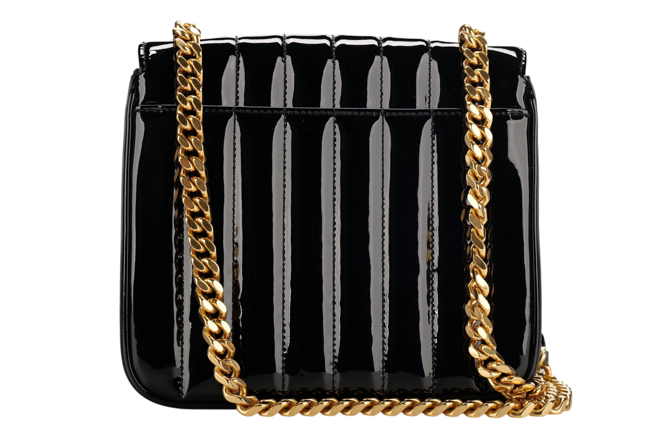 0960. Saint Laurent Vicky Small Patent Leather Crossbody Bag, Gold Hardware6