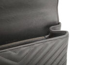 0961. Saint Laurent College Envelope Flap Grey Leather, Silver Hardware 10