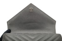 0961. Saint Laurent College Envelope Flap Grey Leather, Silver Hardware 8