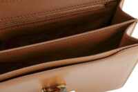 0962. Burberry Brown TB Monogram-Buckle leather Shoulder Bag, Gold Hardware12