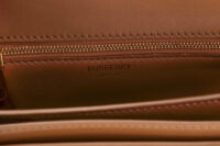 0962. Burberry Brown TB Monogram-Buckle leather Shoulder Bag, Gold Hardware9