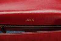 0966. Gucci GG Ring Suede Red, Gold Hardware12