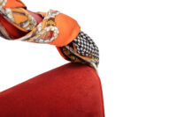 0966. Gucci GG Ring Suede Red, Gold Hardware9