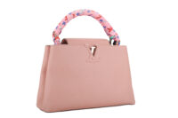 0969. Louis Vuitton Capucines MM Pink Bag, Silver Hardware3